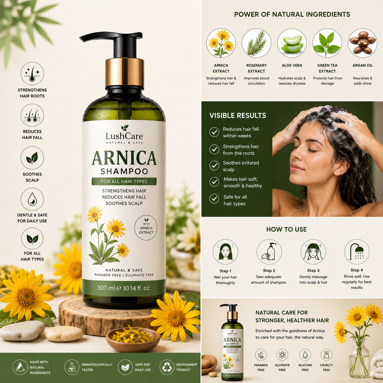 Arnica Shampoo for all hair types